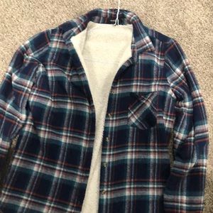 Sherpa Flannel - Blue, Teal, and Red